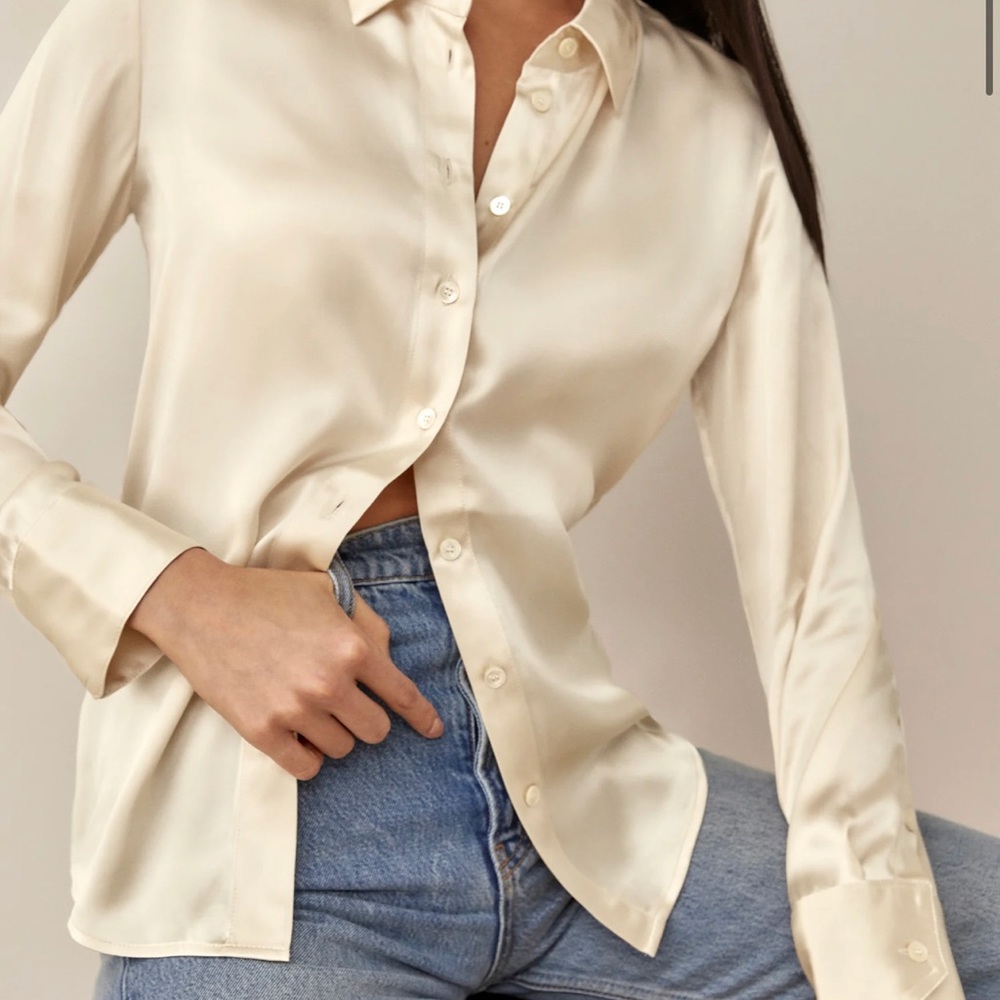 Reformation Sky top silk